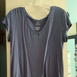 Blue and white striped shirt